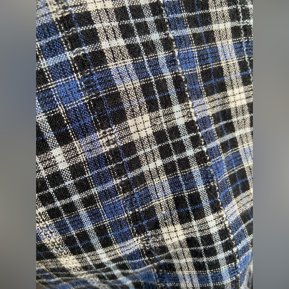 American Eagle Women Blue Plaid High Neck Crop Top.Size- S - Picture 7 of 8